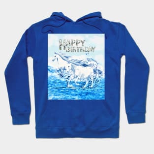 Angelic Horses Birthday Greeting Hoodie